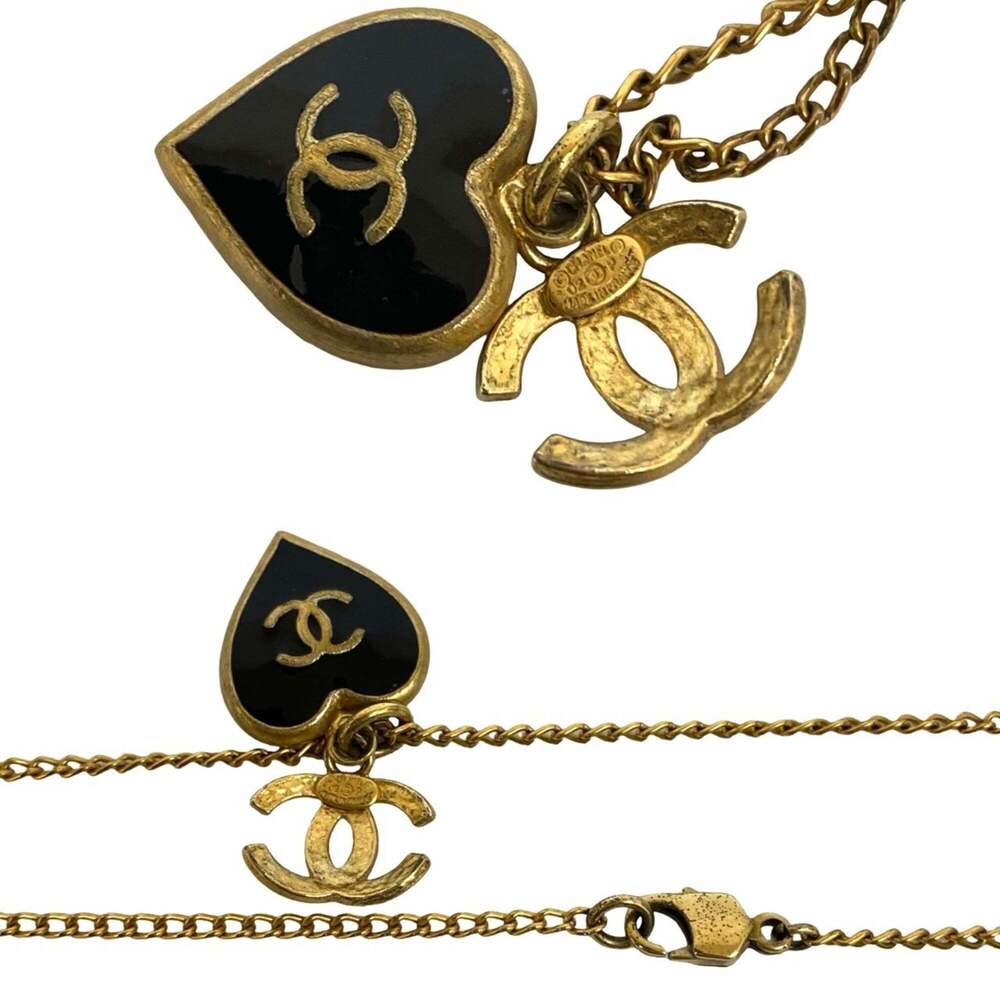 CHANEL Authentic Black Logo Necklace - Picture 2 of 4